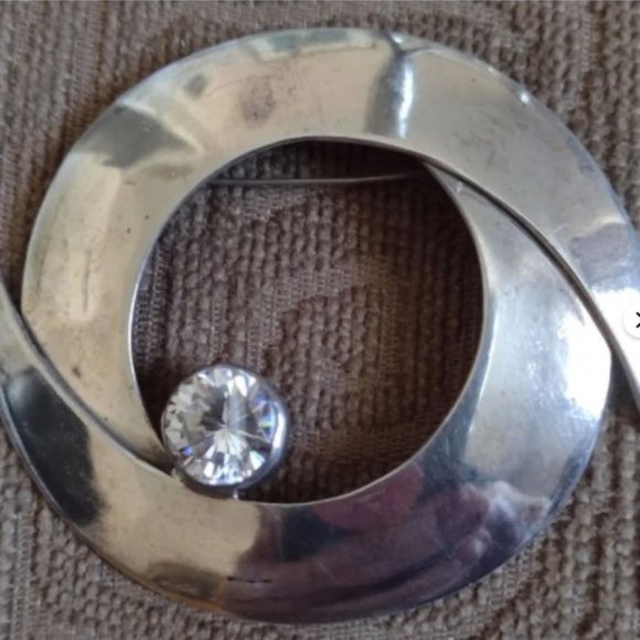 Modernist Sterling Silver Brooch / Pin, Taxco Mexico - Picture 2 of 3